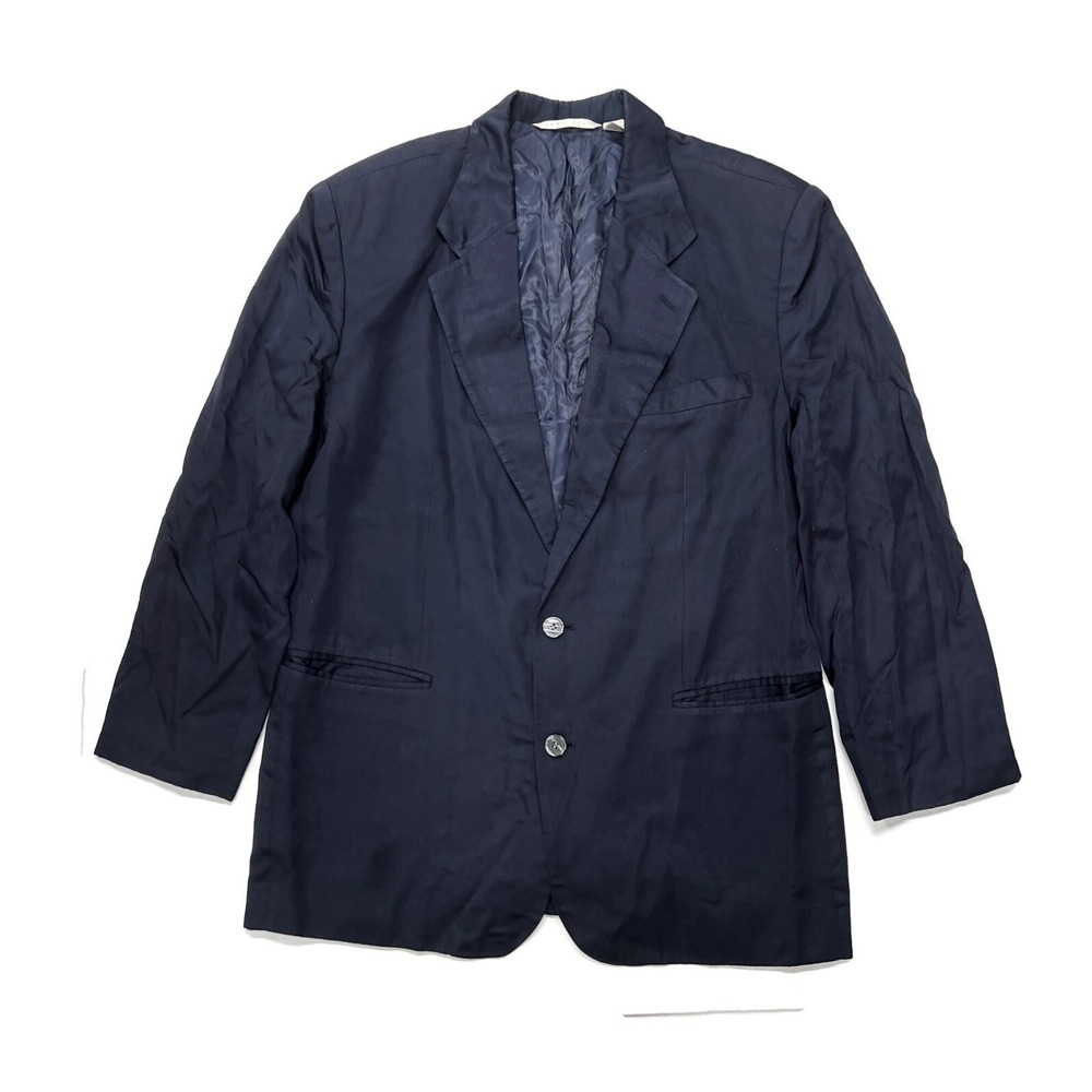 Perry Ellis Blazer Mens Medium Blue Business Casual Rayon Formal Wedding Classic